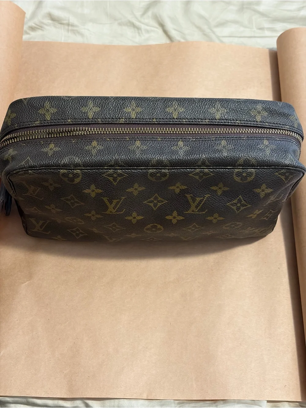 Louis Vuitton Monogram Toiletry Pouch - Brown with Gold Monogram